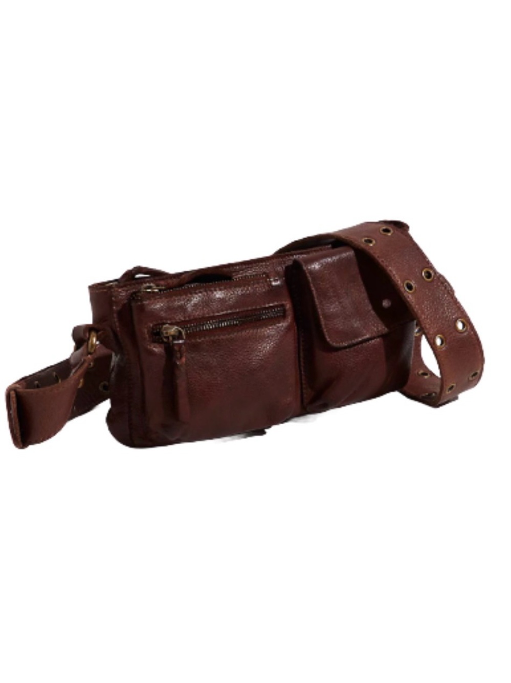 Free people Wade Sling Leather Shoulder Bag in cognac